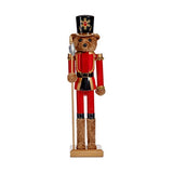 Karácsonyi dekoráció Cuki diótörő medve figura 81,5 cm magas