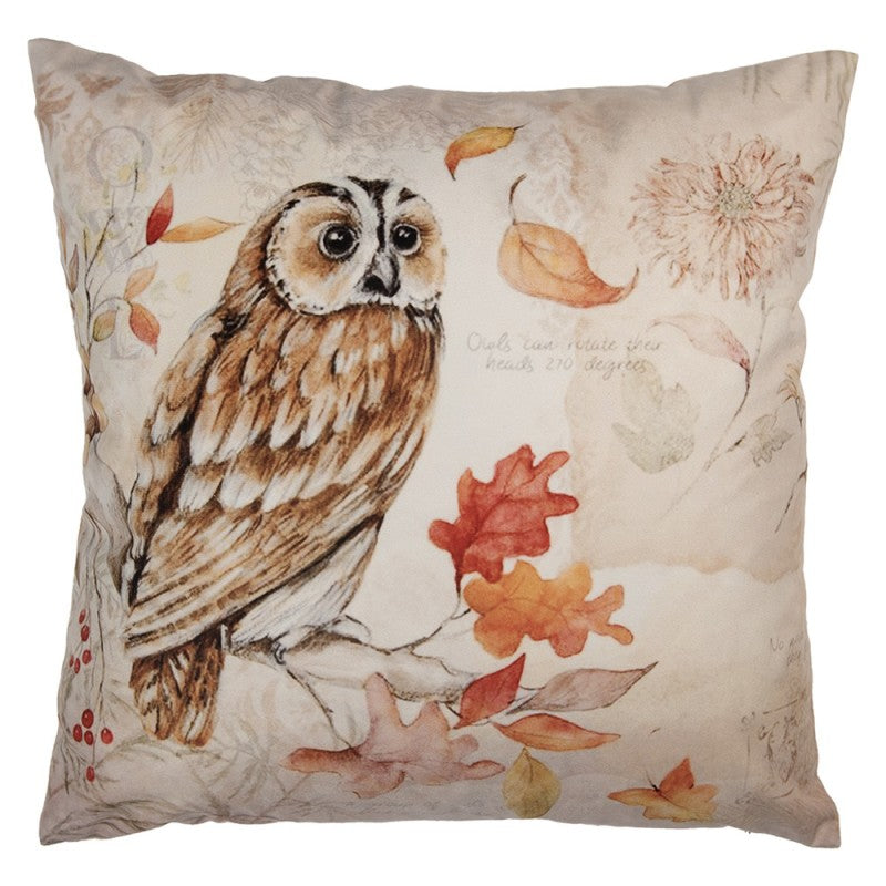Vintage párnahuzat 45x45 cm bagoly őszi ágon
