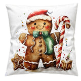 Karácsonyi díszpárna töltelékkel 45x45 cm polyester mézi cukorbottal