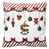 Karácsonyi díszpárna töltelékkel 45x45 cm polyester hintalovas