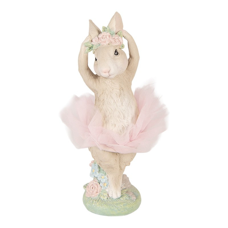 Húsvéti dekoráció figura Rózsaszín tüllszoknyás nyuszi 27 cm