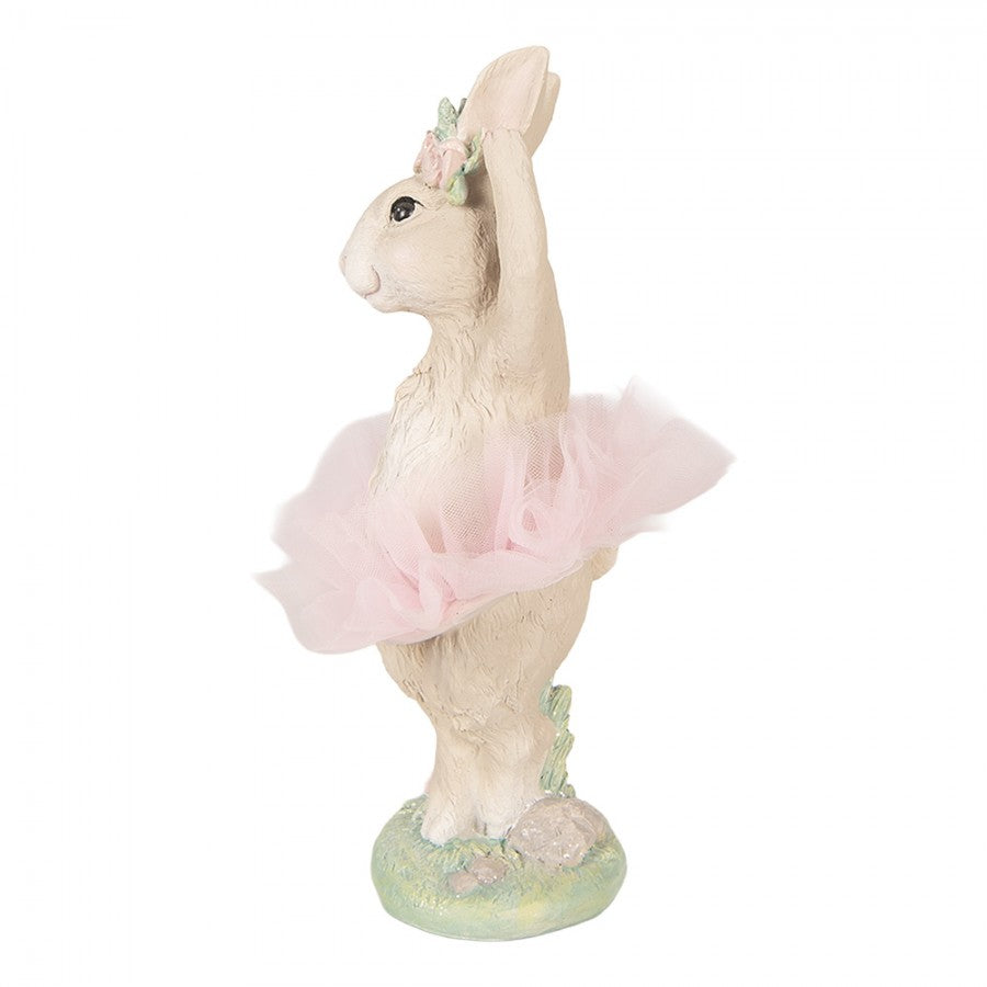Húsvéti dekoráció figura Rózsaszín tüllszoknyás nyuszi 27 cm