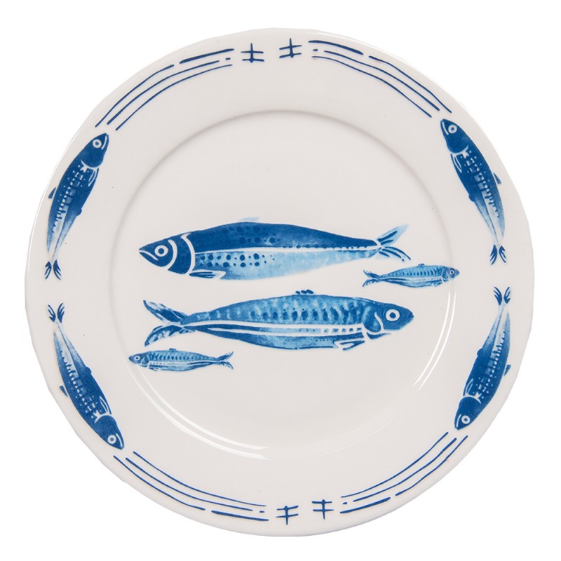 Kék hal mintás porcelán tényér 26 cm