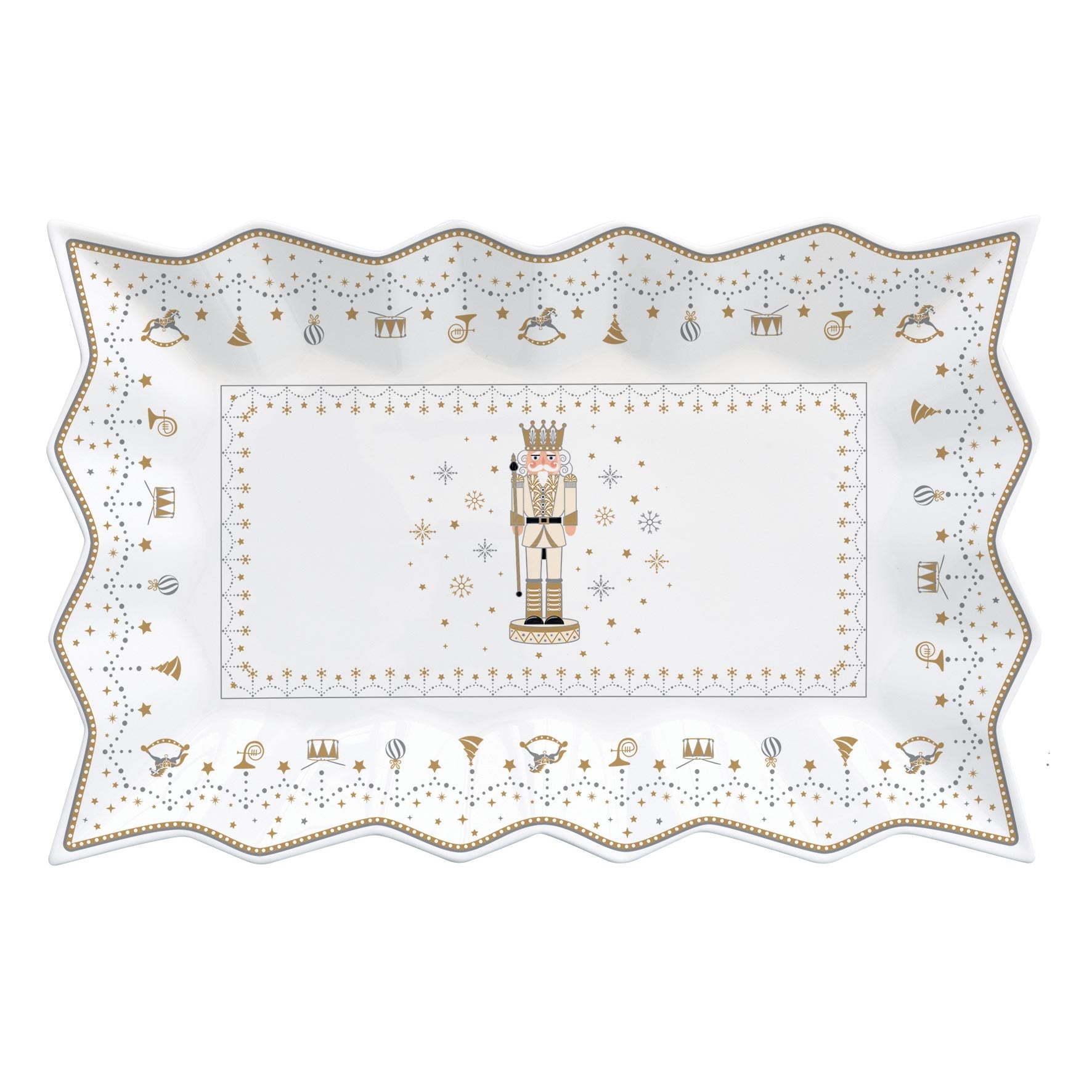 Tányér, étkészlet Diótörő karácsonyi porcelán kínáló tálca Royal Nutcracker