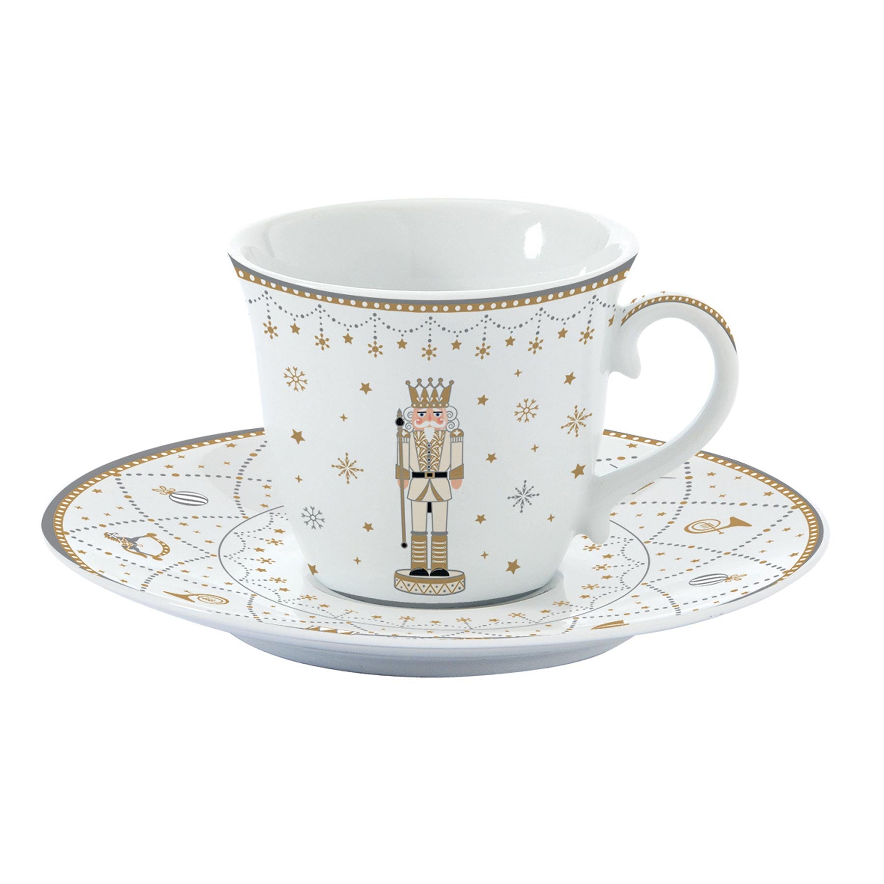 Tányér, étkészlet Diótörő karácsonyi porcelán teás csésze Royal Nutcracker