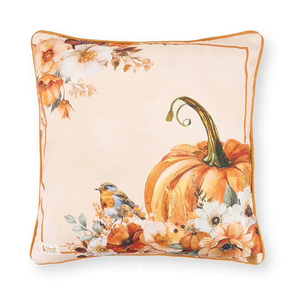 Őszi tök mintás díszpárna töltelékkel – 40 × 40 cm Racconti d'Autunno