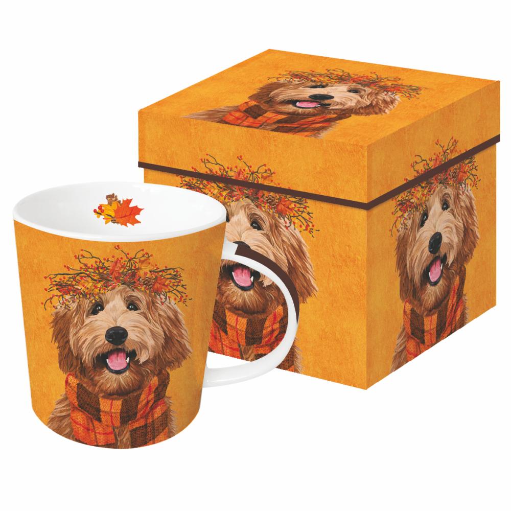 Bögre Dudley kutyás karácsonyi porcelán bögre díszdobozban