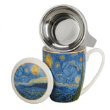 Van Gogh Csillagos éj porcelán bögre fémszűrővel tetővel - 360 ml