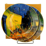Van Gogh Kávéház éjjel porcelán desszertes tányér készlet - 2 darabos - díszdobozban