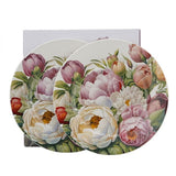 Bazsarózsás porcelán desszertes tányér készlet - 2 darabos - díszdobozban