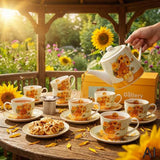 Van Gogh Napraforgók porcelán teázó készlet fémszűrővel - 2 személyes - 270/900 ml