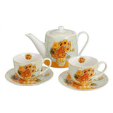 Van Gogh Napraforgók porcelán teázó készlet fémszűrővel - 2 személyes - 270/900 ml