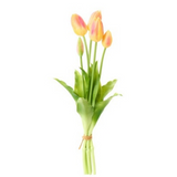 Művirág Tulipán csokor 5 db-os 40 cm fukszia-sárga