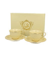 ELegáns porcelán kávés csésze + alj 120 ml 2 személyes VESPER díszdobozban arany szegélyyel