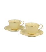 ELegáns porcelán kávés csésze + alj 120 ml 2 személyes VESPER díszdobozban arany szegélyyel