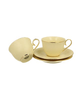 ELegáns porcelán kávés csésze + alj 120 ml 2 személyes VESPER díszdobozban arany szegélyyel