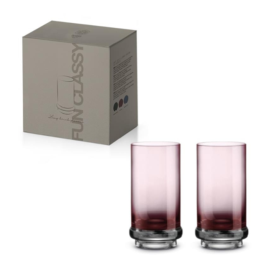 Pezsgős pohár Elegáns long drink pohár 2 db szett színes lila üveg
