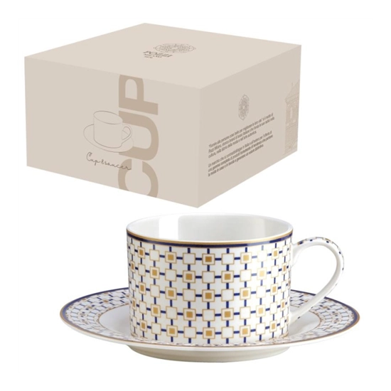 Csésze Elegáns porcelán teáscsésze és csészealj Charles Pozzi Milano