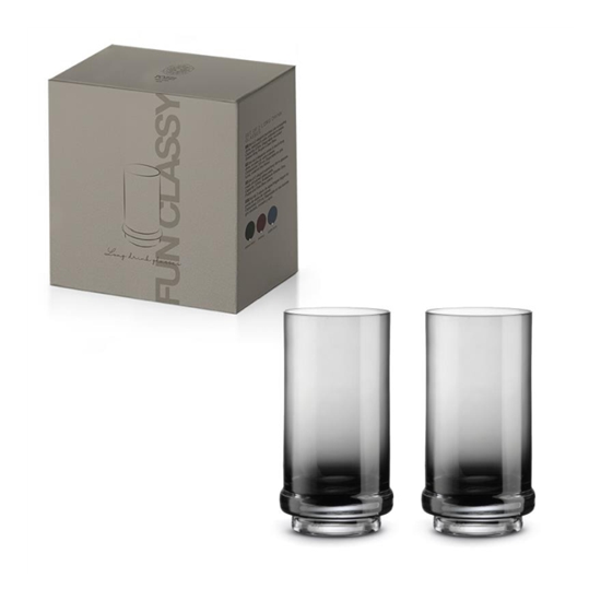 Pezsgős pohár Elegáns színes szürke üveg long drink pohár szett