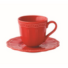 Bögre Elite Red piros porcelán kávés csésze domború mintával 110 ml