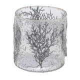 mécsestartó Ezüst színű üveg mécsestartó ágakkal 10x10,5 cm