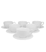 Bögre, csésze Fehér porcelán csésze dombornyomott mintával 6 személyes díszdobozban Diamond