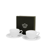 Bögre, csésze Fehér porcelán eszpresszó kávés csésze dombornyomott mintával 2 személyes díszdobozban Diamond