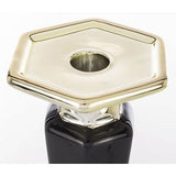Gyertyatartó Fekete arany elegáns talpas gyertyatartó - 21x9,5 cm