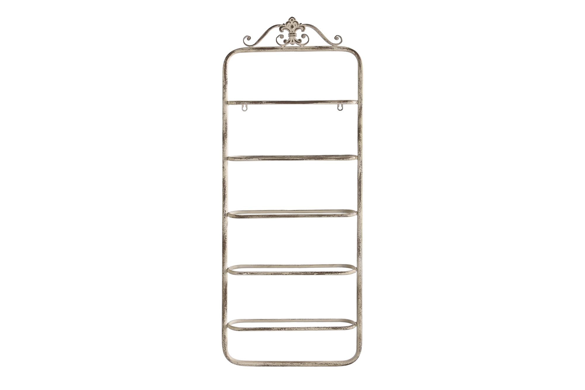 Bortartó Fém fali bortartó állvány antikolt fehér vintage stílusban