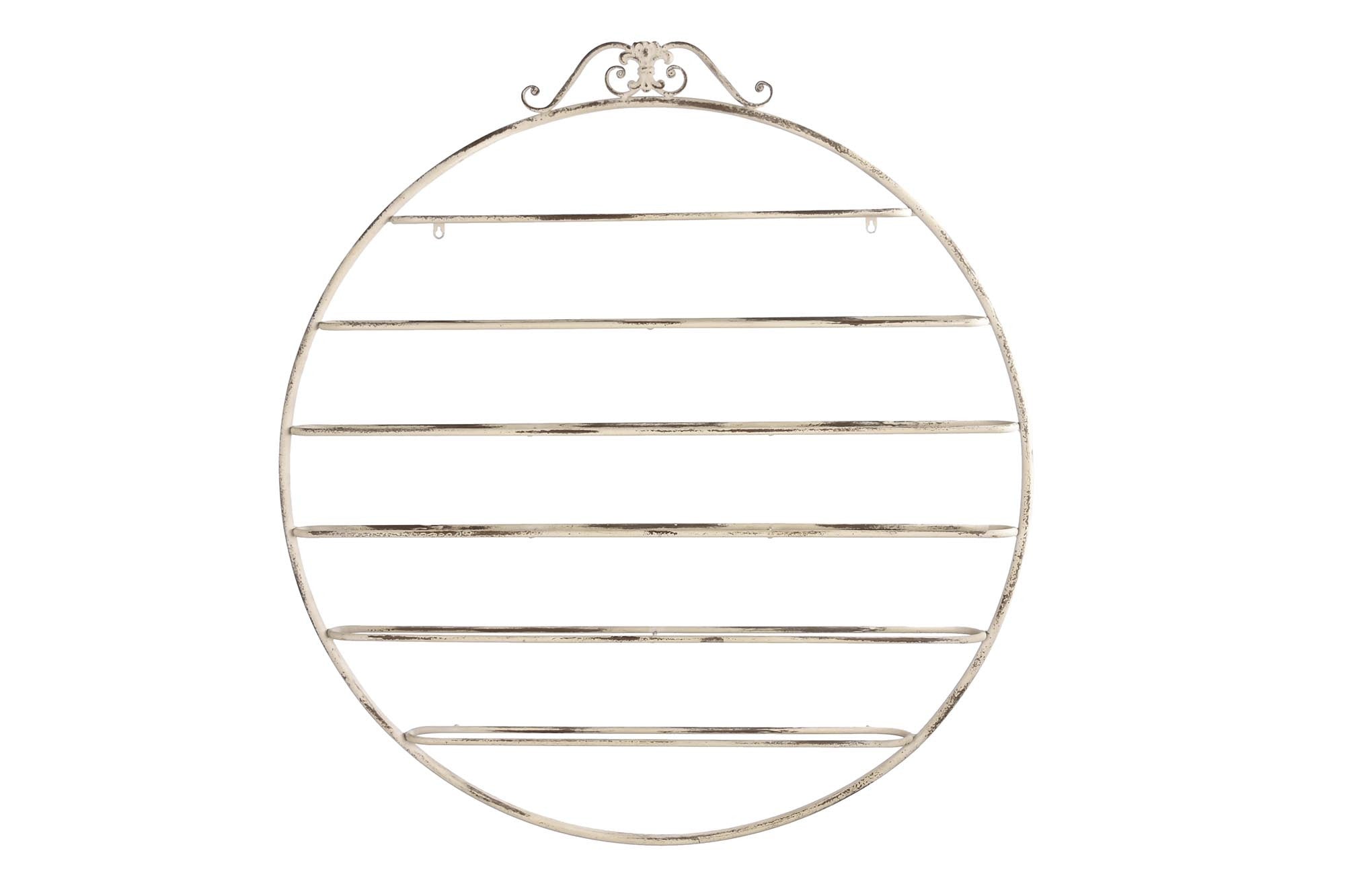 Bortartó Fém kerek fali bortartó állvány antikolt fehér