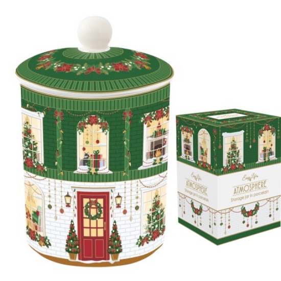 Karácsonyi porcelán nagy keksztároló 11,5x18 cm díszdobozban Festive Avenue