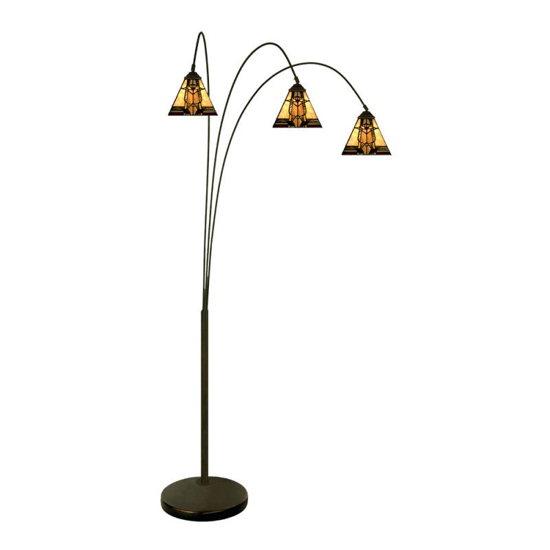 Tiffany állólámpa 200 cm bézs 3 ágú