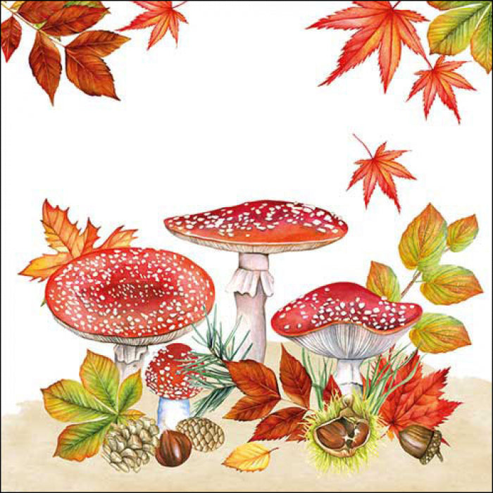 Szalvéta Galóca gombás papírszalvéta 33x33 cm 20 db-os