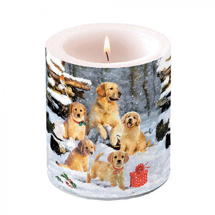 Gyertya Golden retriever kölykök karácsonyi viasz gyertya