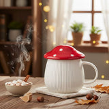 Gomba formájú porcelán bögre tetővel - 340 ml