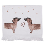 Konyhai pamut kéztörlő tacskó kutyás mintával Dachshund Love