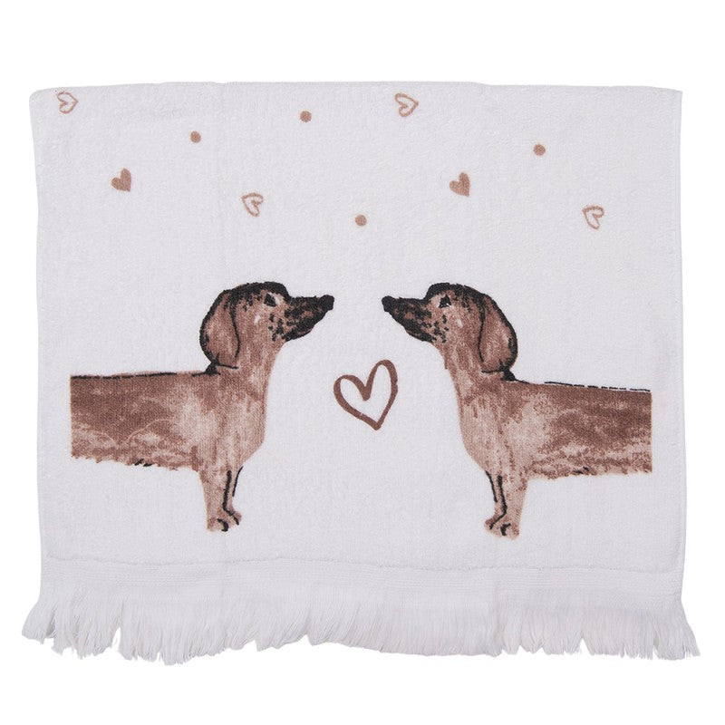 Konyhai pamut kéztörlő tacskó kutyás mintával Dachshund Love