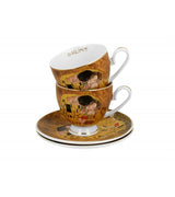 Bögre, csésze Gustav Klimt porcelán csésze két személyes szett díszdobozban A Csók 220 ml