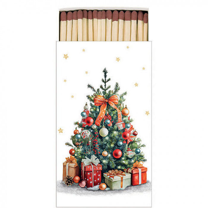 Gyufa gyufa karácsonyi díszdobozban Karácsonyfa ajándékokkal