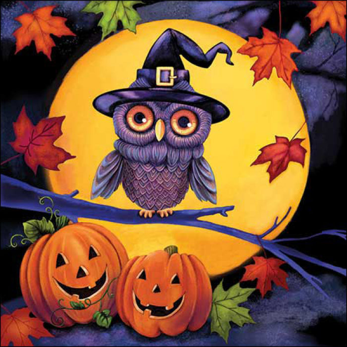 Szalvéta Halloween bagoly papírszalvéta 33x33 cm 20 db-os