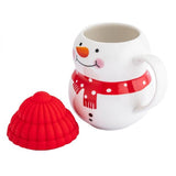 Karácsonyi bögre Hóemberes porcelán szilikon sapkában - 380 ml