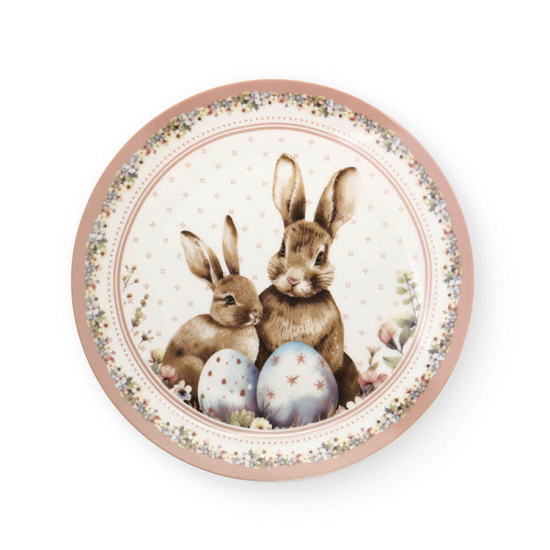 Húsvéti nyuszis Porcelán desszertes tányér szett 2 db-os 20 cm dobozban PePen