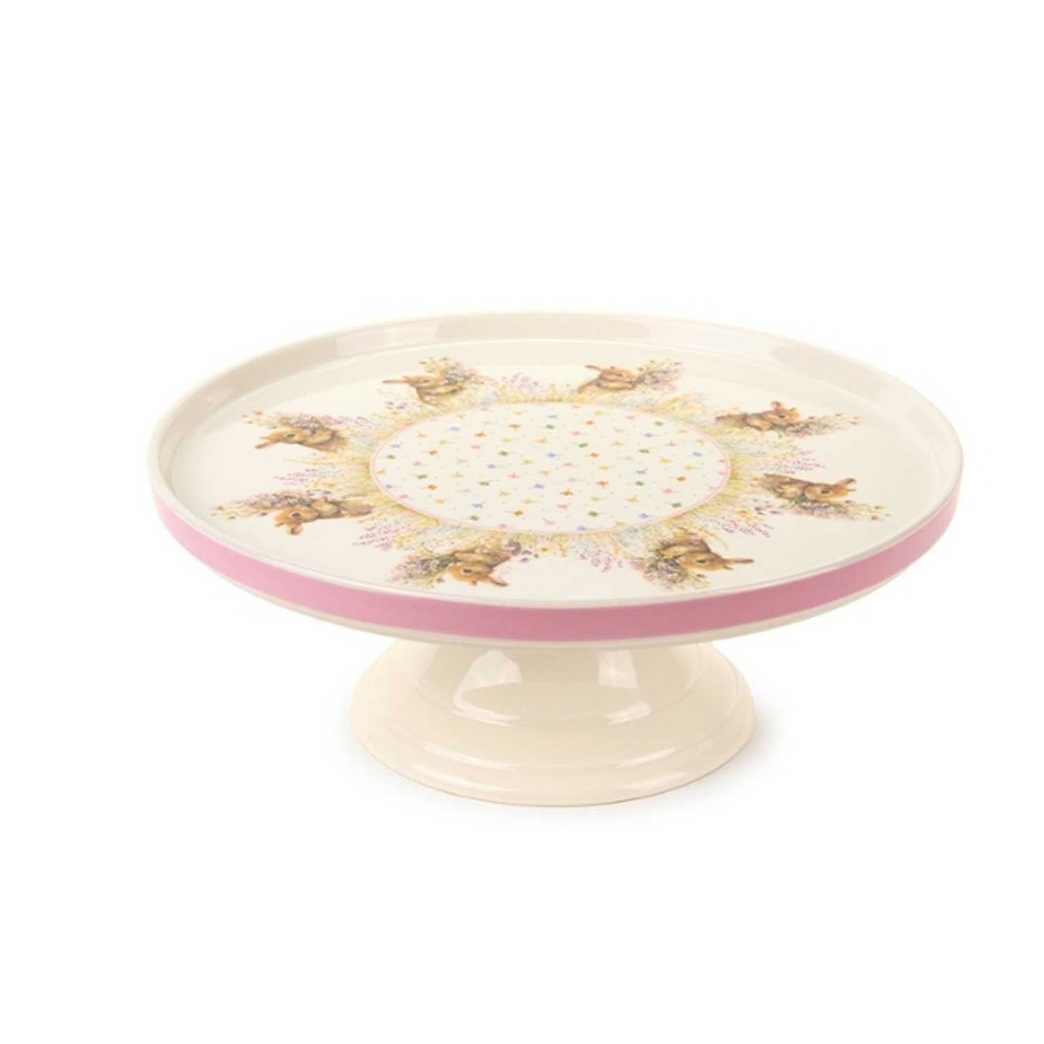 Húsvéti nyuszis Porcelán tortatál 27x10 cm dobozban Storie Fiorie
