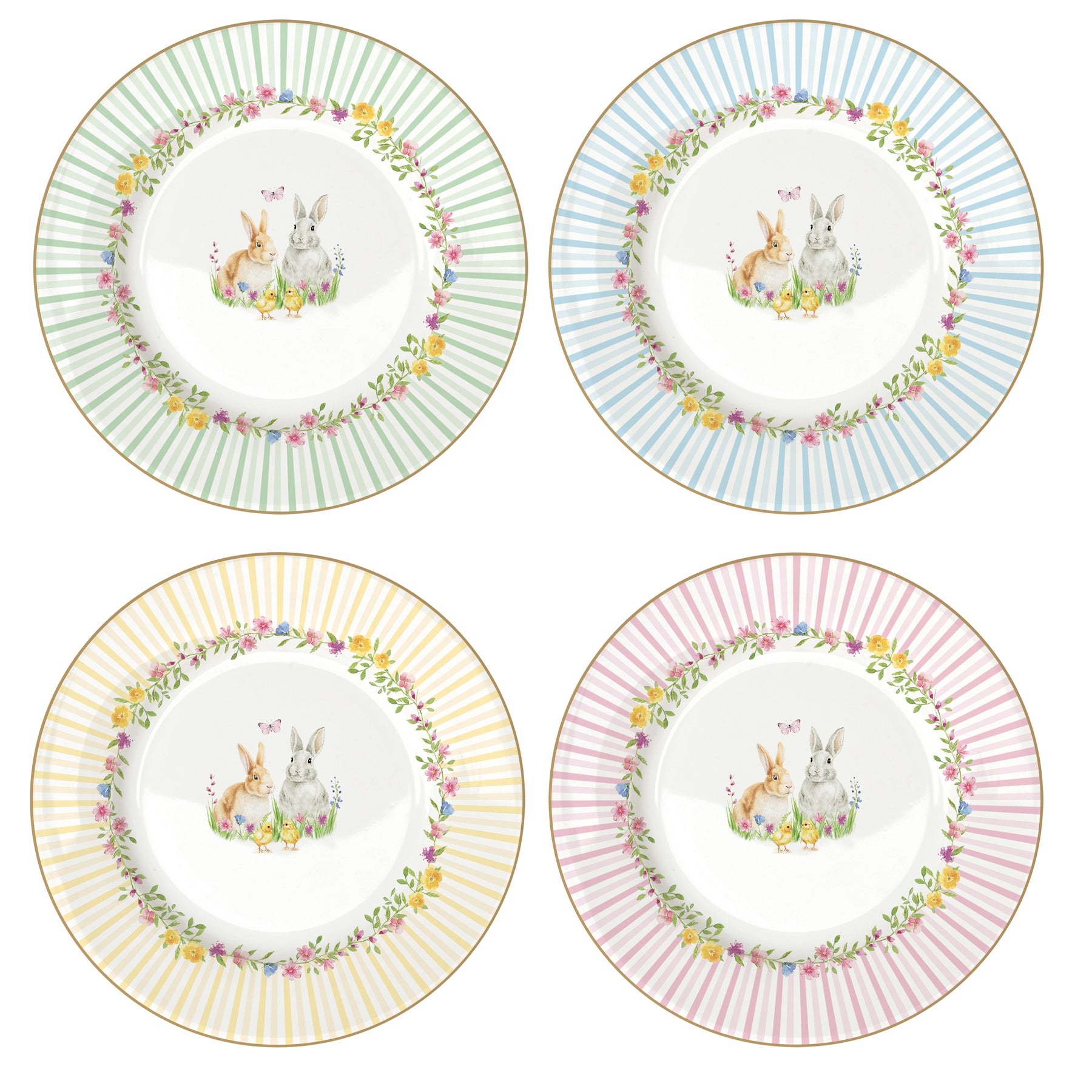 Tányér, étkészlet Húsvéti nyuszi mintás porcelán desszertes tányér 4 db szett Happy Easter