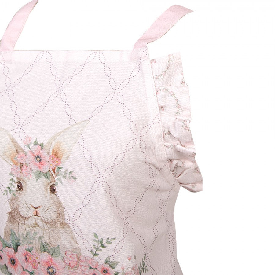Konyhai kötény Húsvéti nyuszi pamut konyhai kötény gyerek méret Floral Easter Bunny