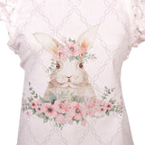 Konyhai kötény Húsvéti nyuszi pamut konyhai kötény gyerek méret Floral Easter Bunny