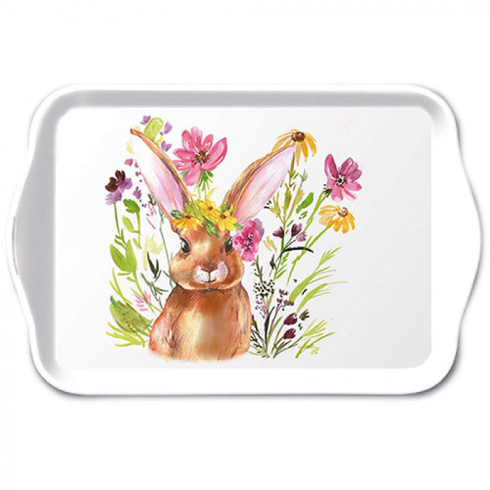 Bögre, csésze Húsvéti nyuszis műanyag tálca 13x21 cm Girl bunny