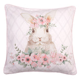 Díszpárna Húsvéti nyuszis pamut díszpárna huzat Floral Easter Bunny