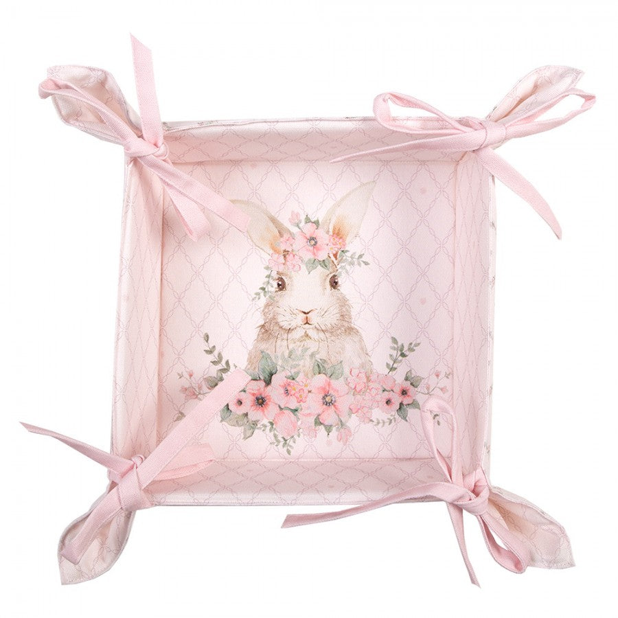 Kenyérkosár Húsvéti nyuszis pamut kenyérkosár Floral Easter Bunny