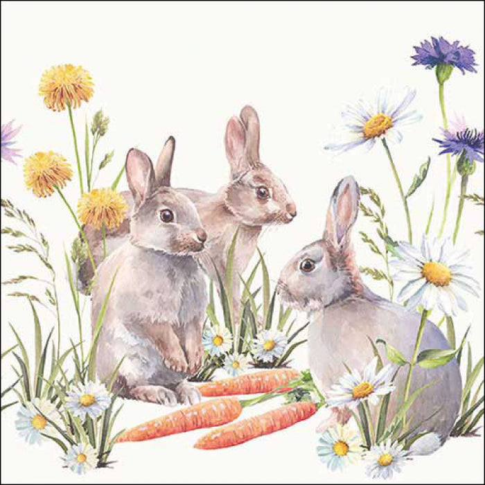 Szalvéta Húsvéti nyuszis papírszalvéta 33x33 cm Carrot treat